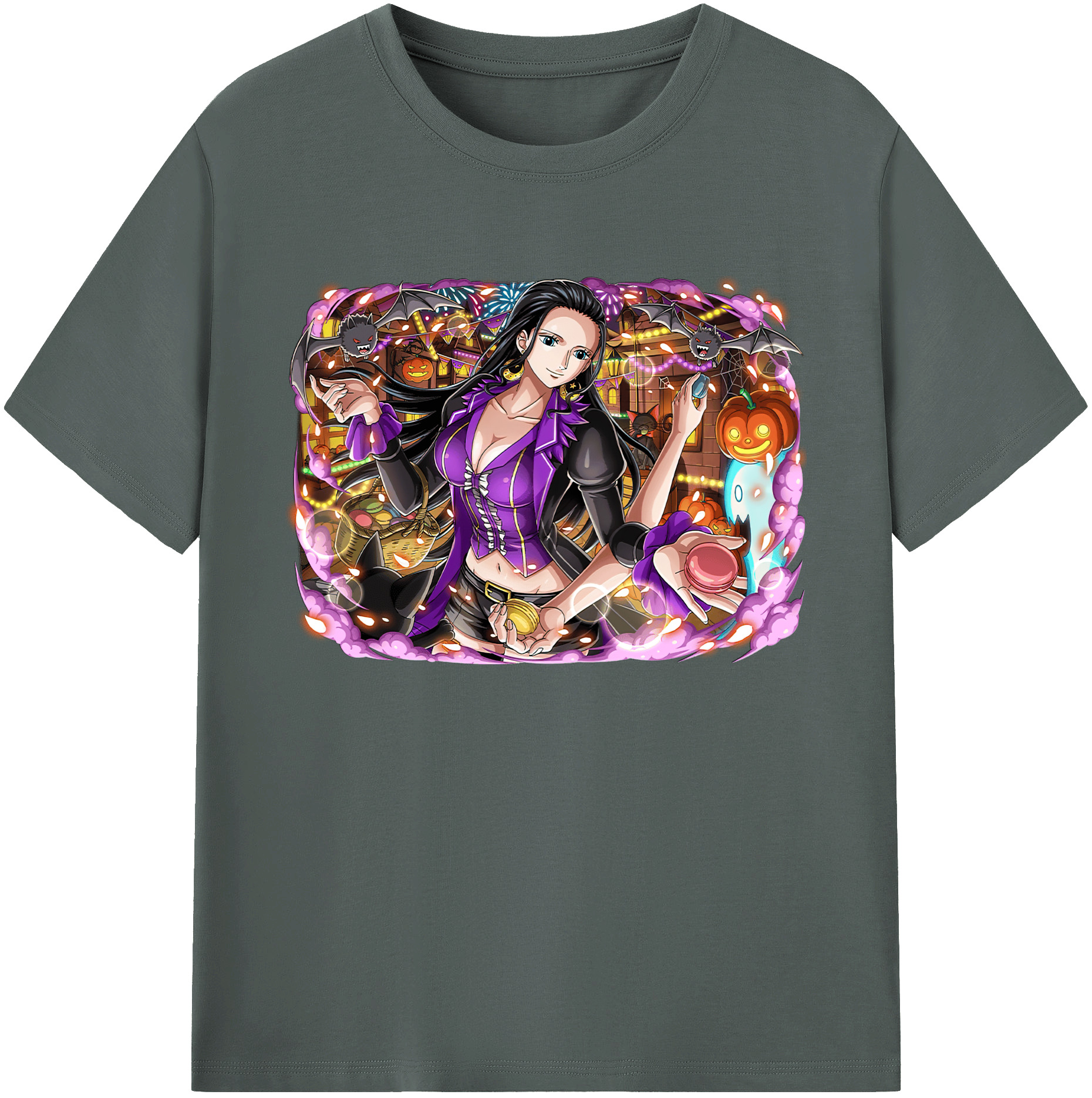 ワンピース ニコ・ロビン ONE PIECE Nico Robin 綿100％ メンズ半袖Tシャツ｜肌触りやわらか＆通気性